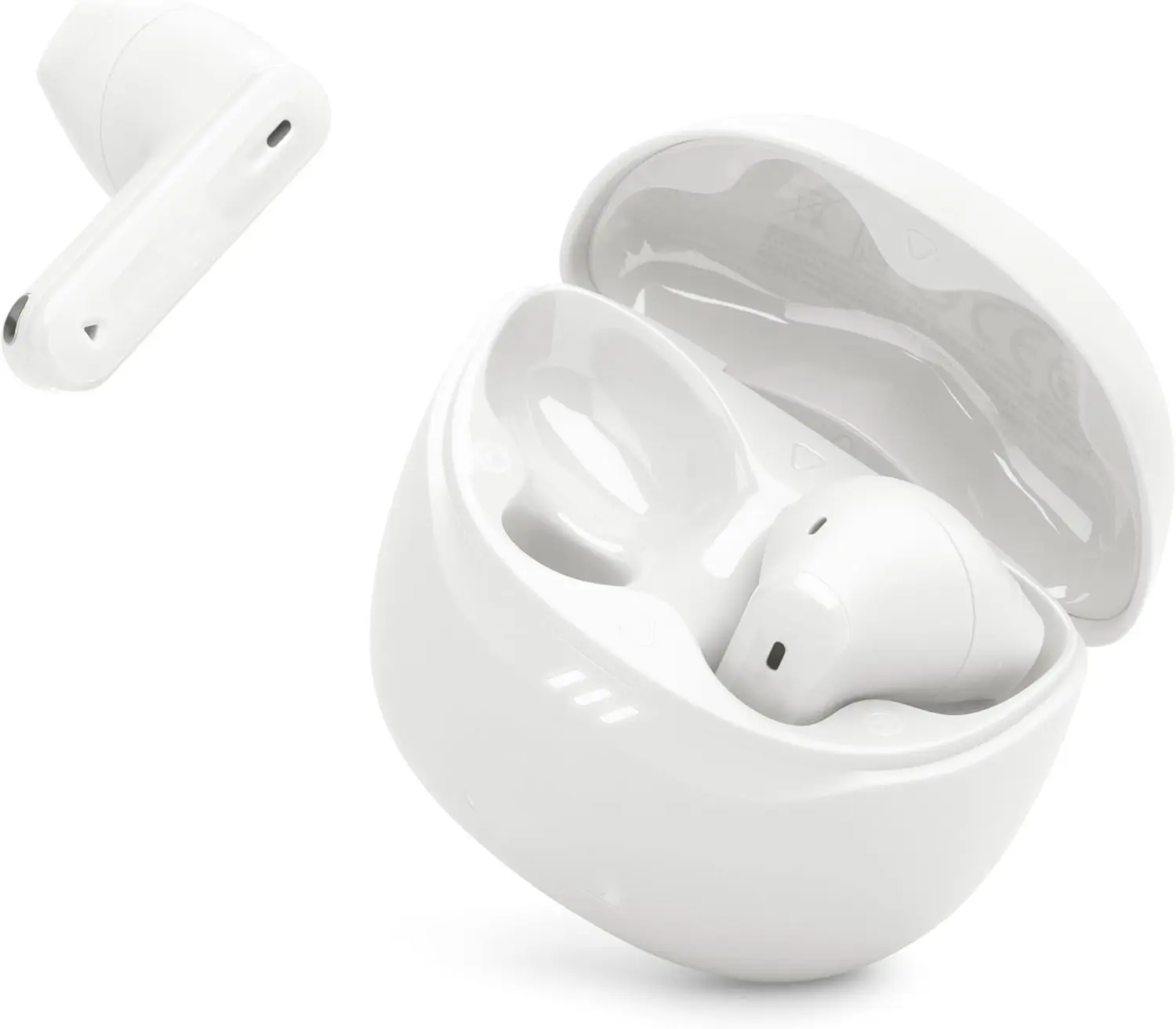 White True Wireless Noise Cancelling Semi In-Ear Earbuds