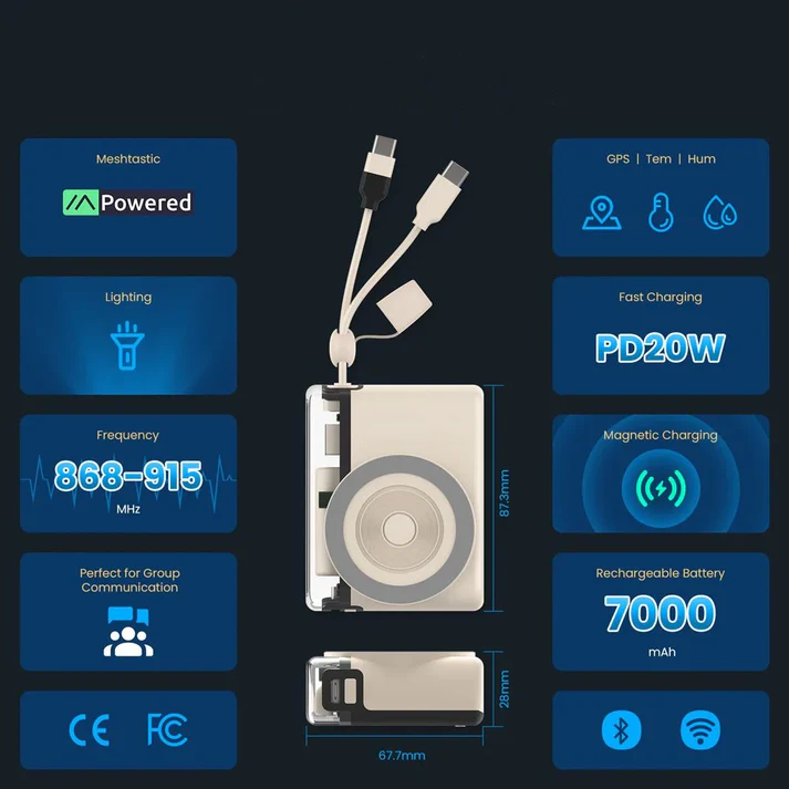 7000mAh Multi-Functional Magnetic Portable Power Bank