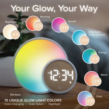 Round Multicolor Glow Wake Up Digital Alarm Clock