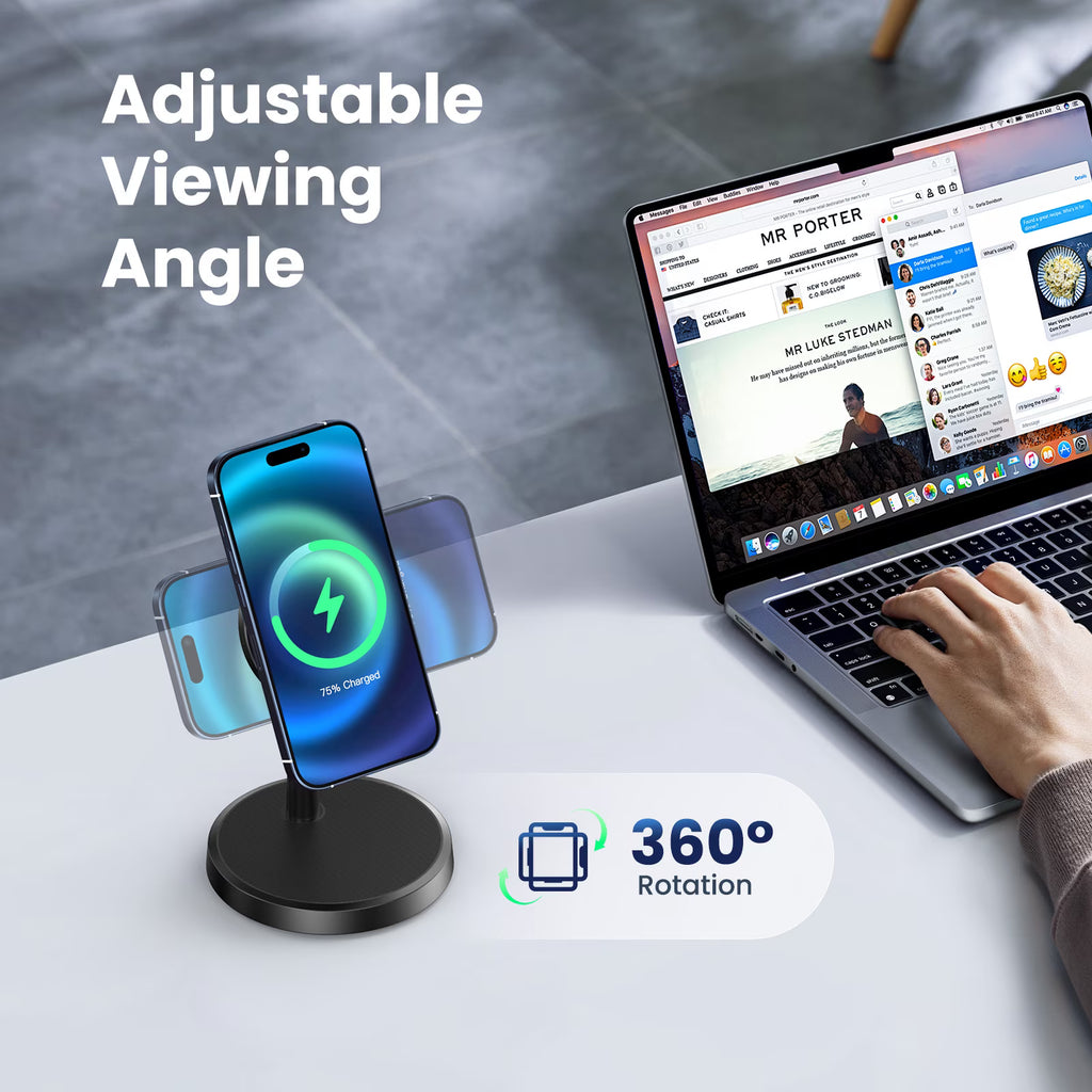 Adjustable Magnetic 15W Wireless Charging Stands