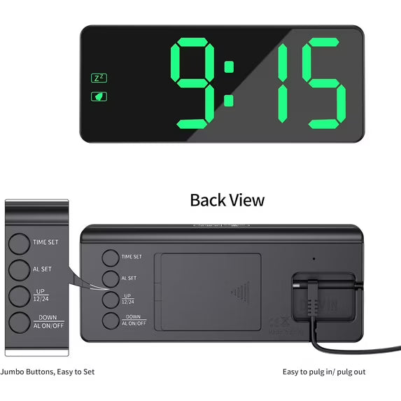 Large LED Digit Digital Bedside Alarm Clock